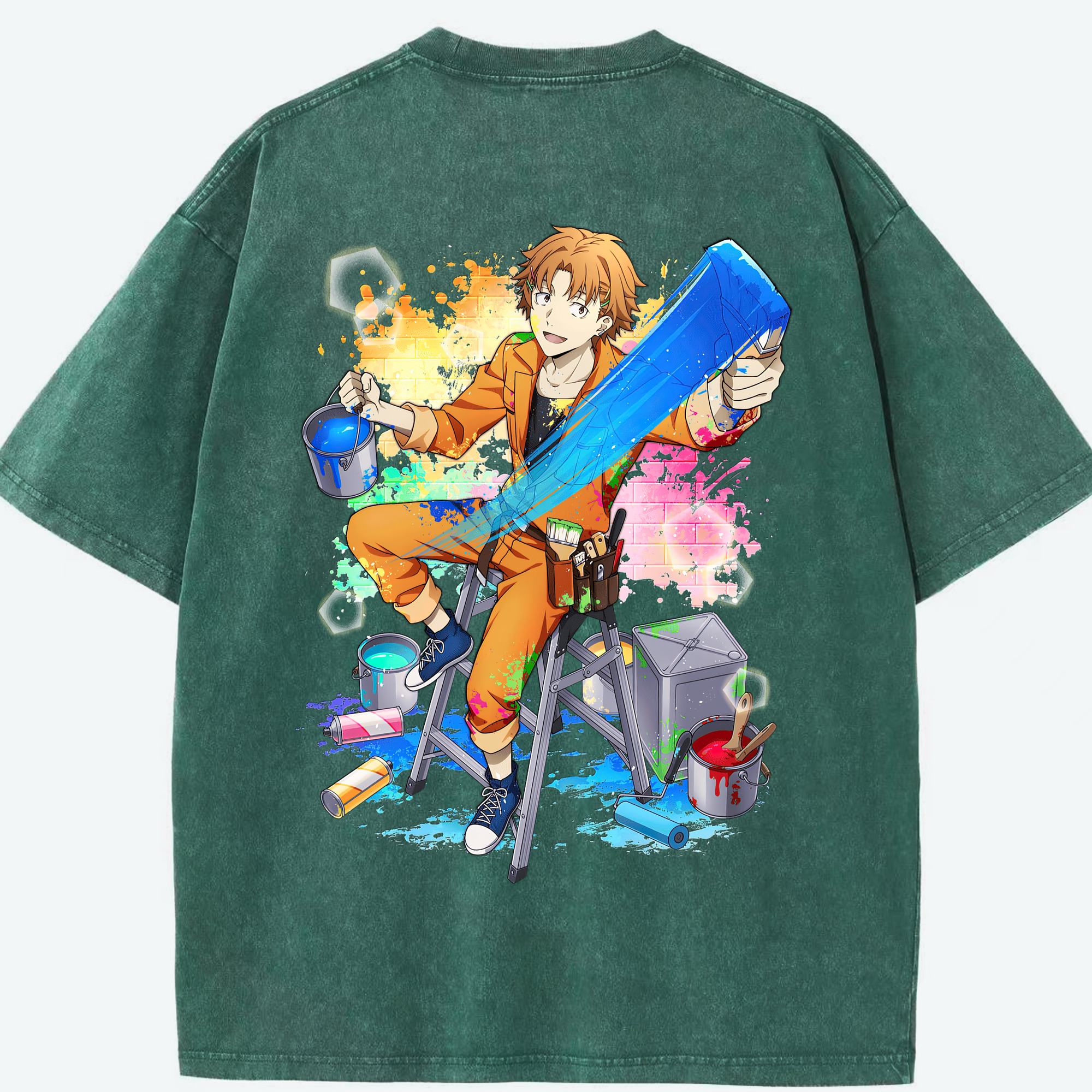 （画像用） 文豪ストレイドッグス Bungo Stray Dogs 綿100% ヴィンテージ風 半袖Tシャツ（背面プリント）